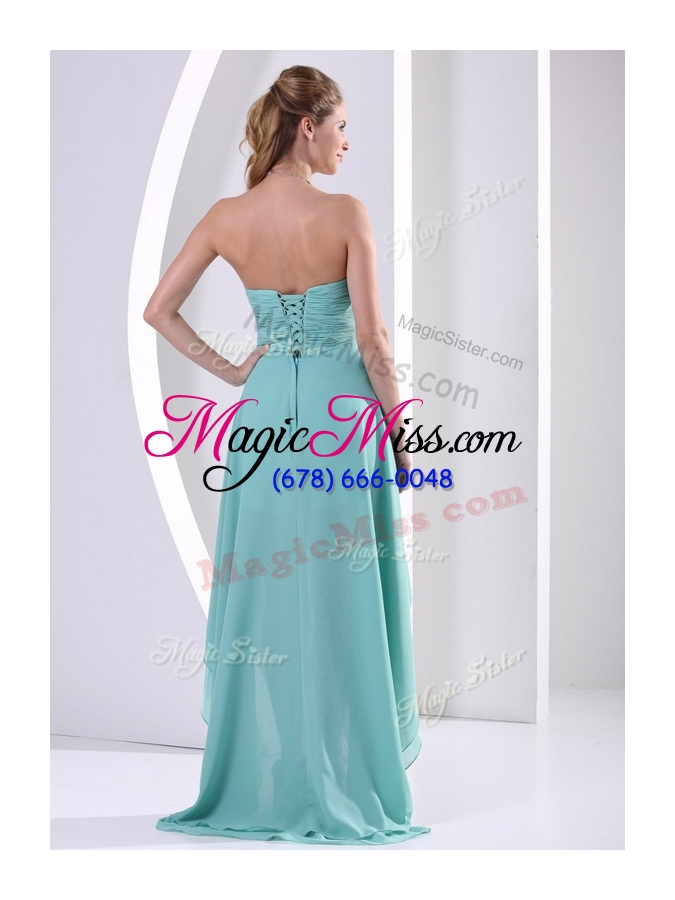 wholesale 2016 low price sweetheart high low sexy prom dress with beading
