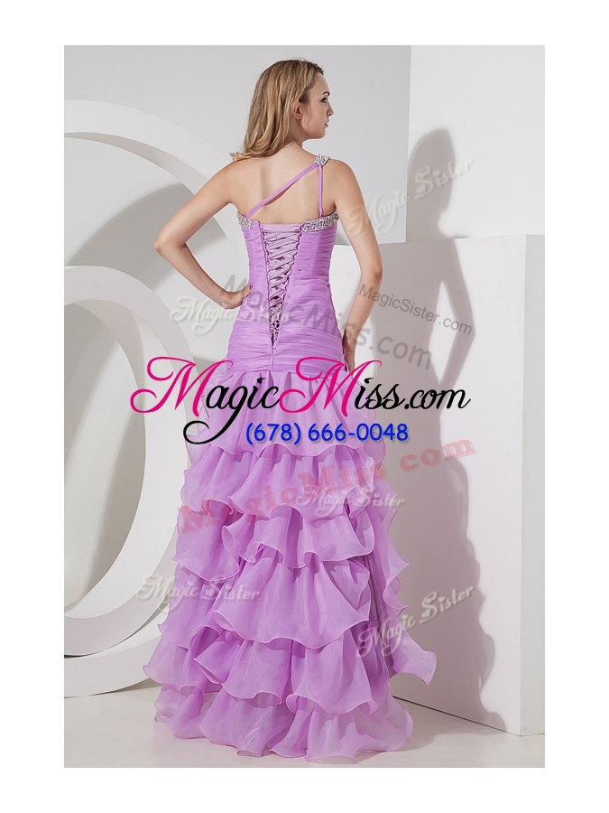 wholesale perfect column high low pageant dress with ruffled layers