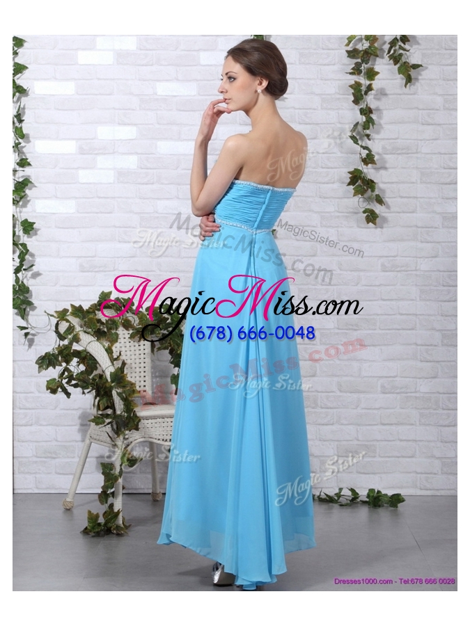 wholesale 2016 pretty empire sweetheart slit sexy prom dresses in aqua blue