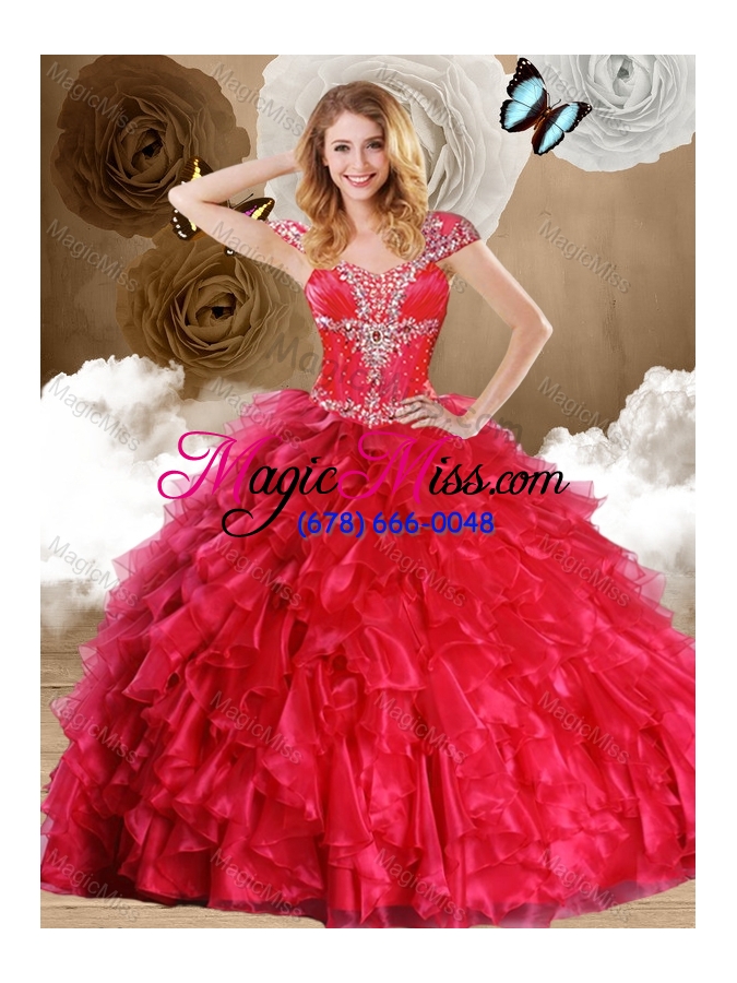 wholesale unique ball gown sweetheart quinceanera dresses with beading and ruffles