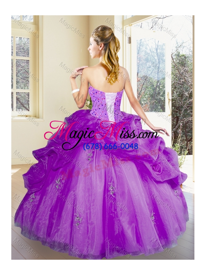wholesale fashionable sweetheart pick ups and appliques quinceanera dresses