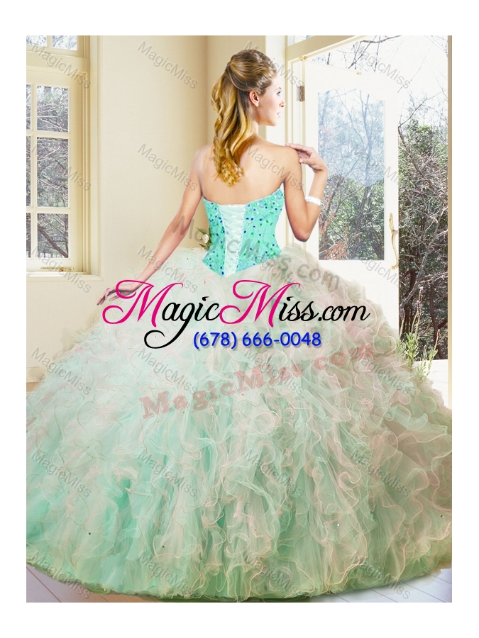 wholesale exquisite multi color sweet 16 dresses with beading and ruffles