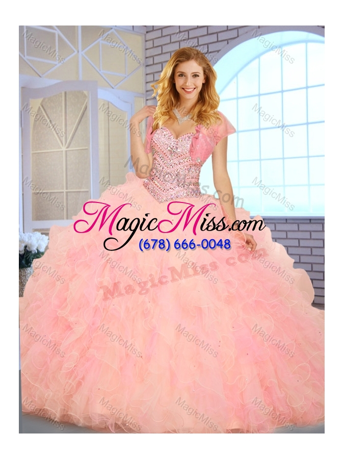 wholesale lovely ball gown sweetheart quinceanera dresses with beading and ruffles