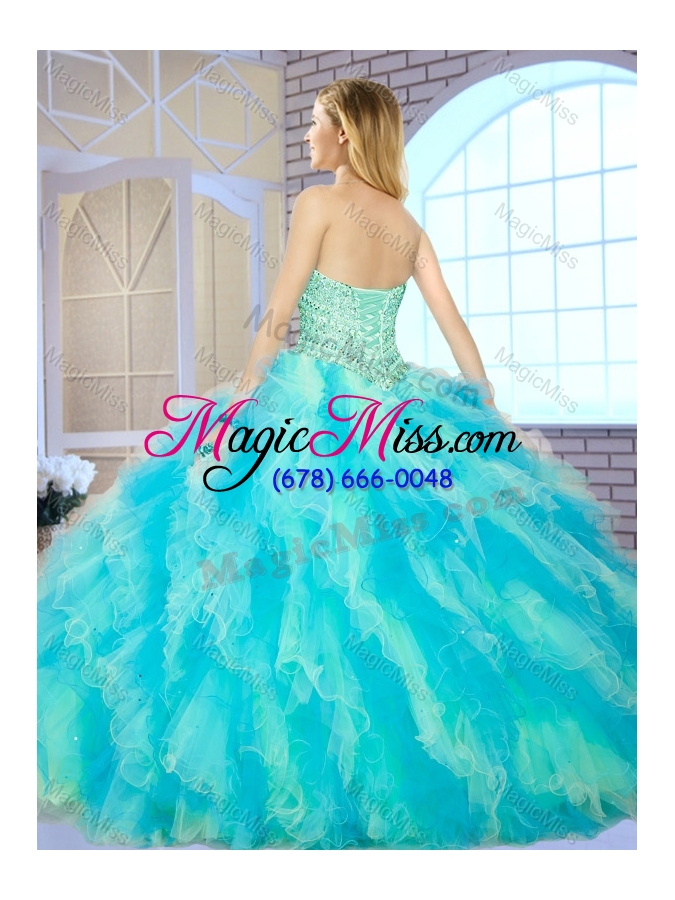 wholesale lovely ball gown sweetheart quinceanera dresses with beading and ruffles