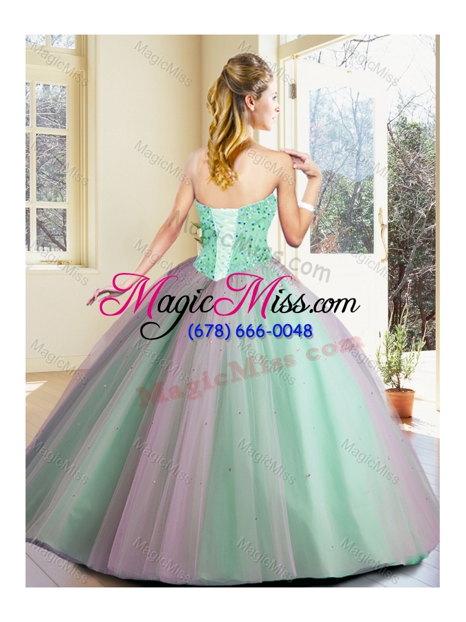 wholesale cheap ball gown beading quinceanera dresses in apple green