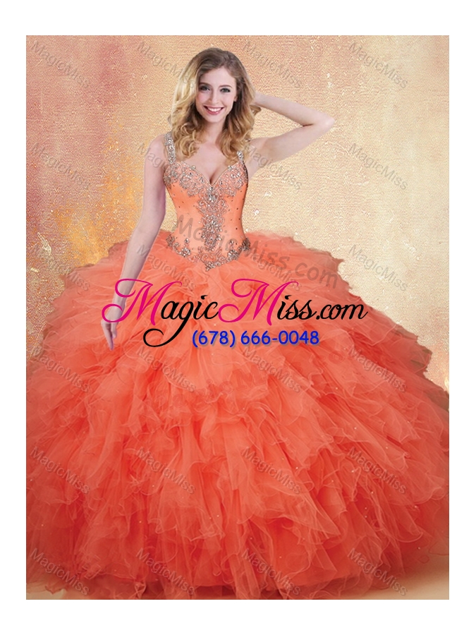 wholesale fashionable straps sweet 16 dresses with ruffles and appliques