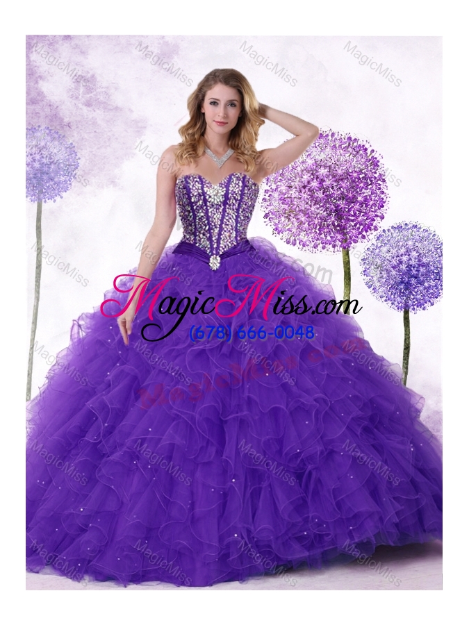 wholesale new arrivals sweetheart quinceanera gowns with beading and ruffles