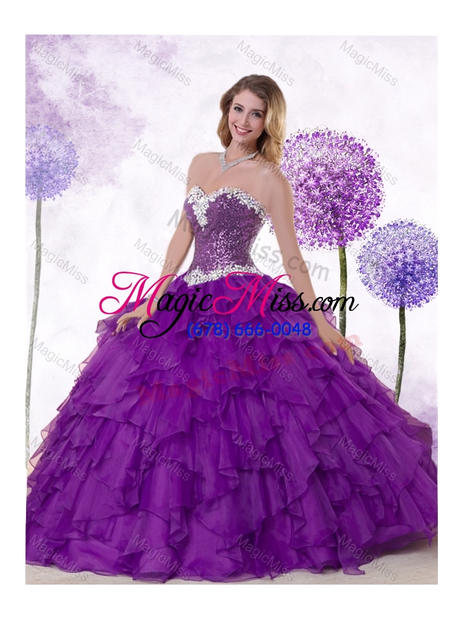 wholesale low price ball gown sweetheart quinceanera gowns with ruffles and sequins