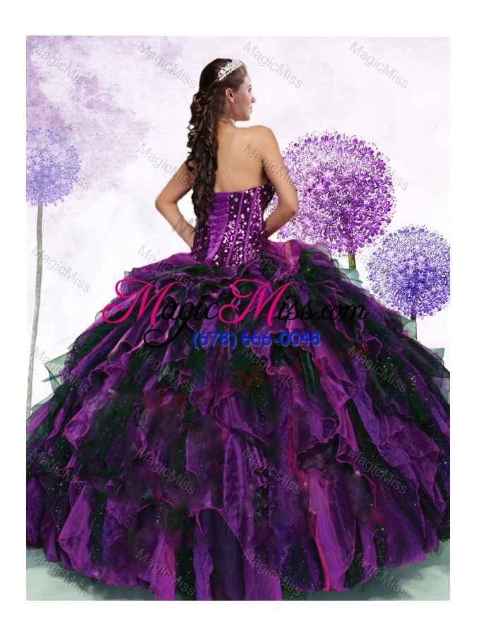 wholesale gorgeous sweetheart multi color quinceanera gowns with ruffles and sequins