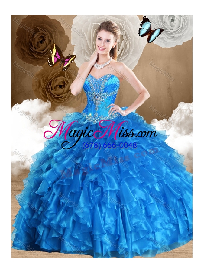 wholesale fashionable red quinceanera gowns with beading and ruffles