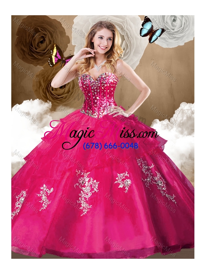 wholesale popular beading quinceanera gowns with appliques for 2016
