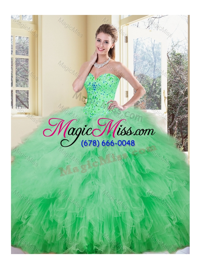 wholesale luxurious sweetheart beading and ruffles quinceanera dresses