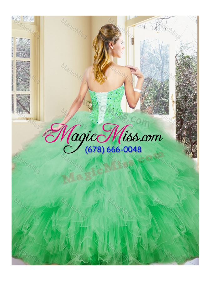 wholesale luxurious sweetheart beading and ruffles quinceanera dresses