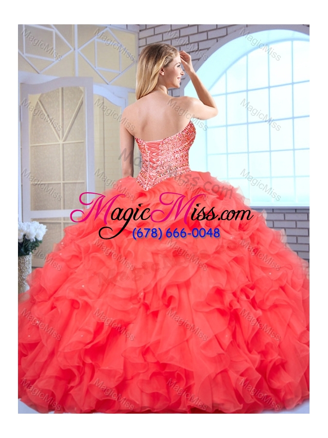 wholesale pretty ball gown teal quinceanera gowns with beading and ruffles