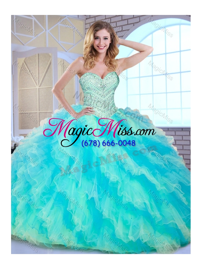 wholesale pretty ball gown multi color sweet 16 dresses with beading and ruffle