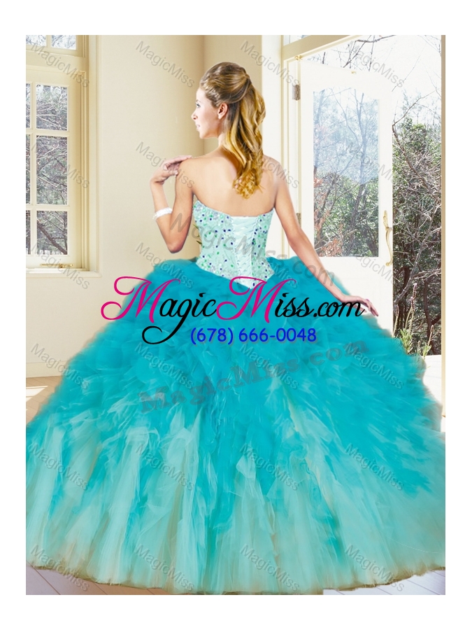 wholesale latest multi color quinceanera dresses with beading and ruffles