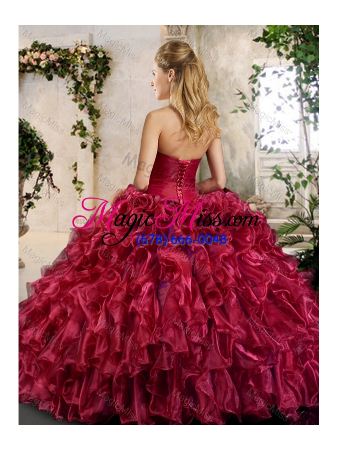 wholesale super hot sweetheart purple quinceanera dresses with beading and ruffles