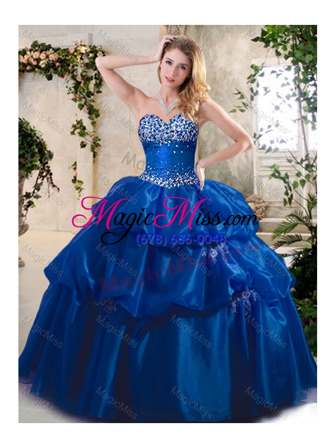 wholesale lovely ball gown sweet 16 dresses with beading and pick ups