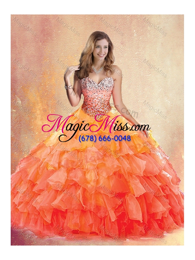 wholesale new style sweetheart ball gown quinceanera dresses with ruffles