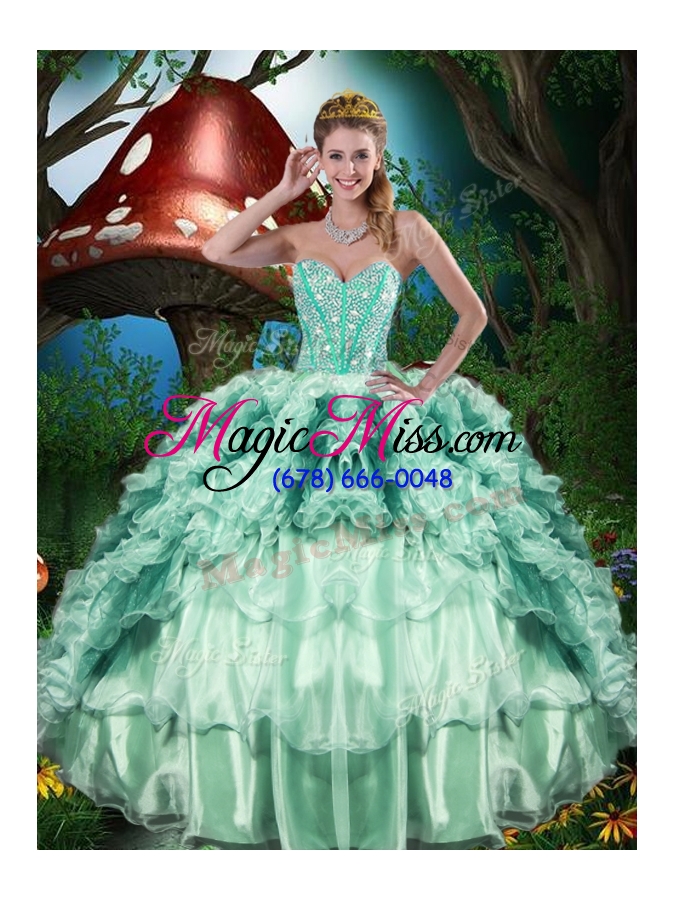 wholesale beautiful detachable quinceanera gowns with beading and ruffles