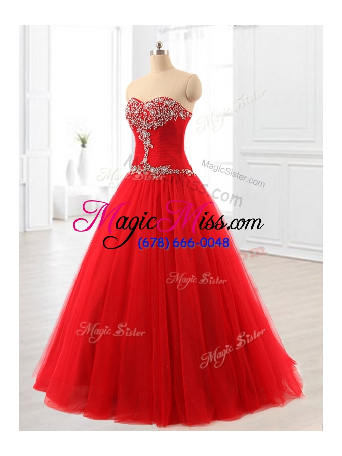 wholesale custom make a line beading tulle quinceanera dresses for 2016