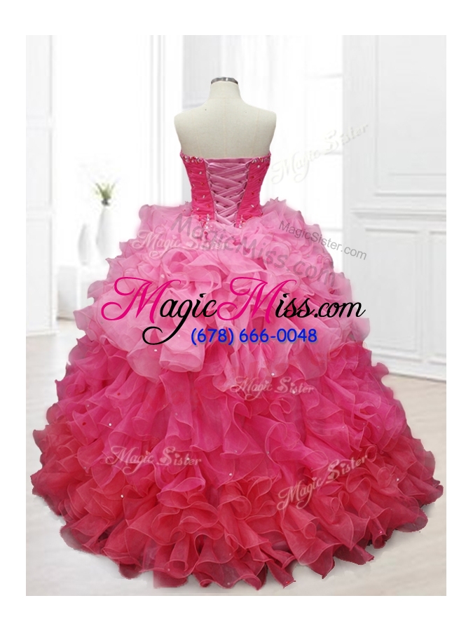 wholesale custom make ball gown quinceanera dresses with beading and ruffles