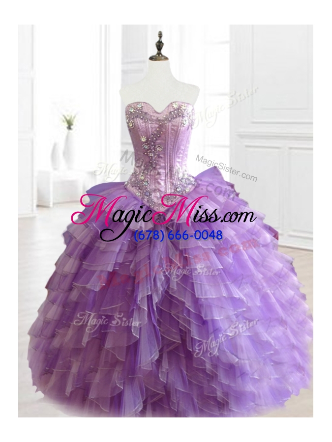 wholesale in stock multi color sweetheart quinceanera dresses with beading and ruffles