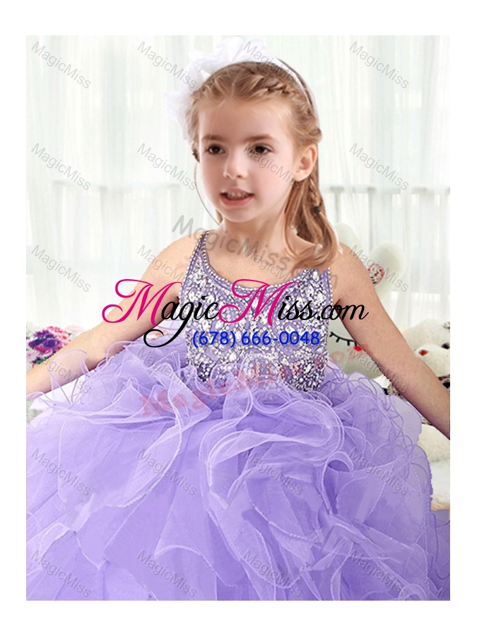 wholesale 2016 lovely scoop lavender fashionable little girl pageant dresses with beading and ruffles