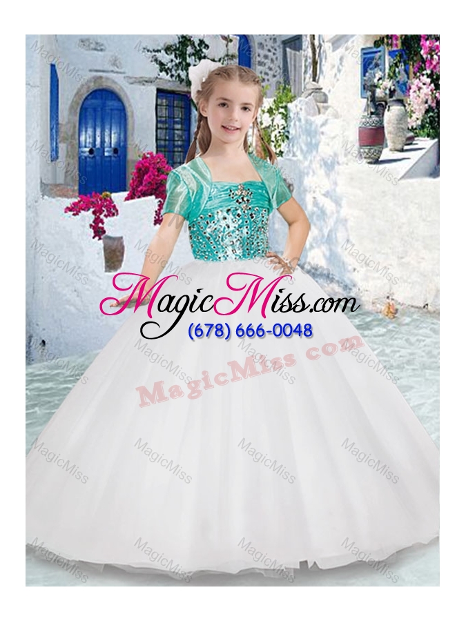 wholesale luxurious spaghetti straps ball gown fashionable little girl pageant dresses with beading