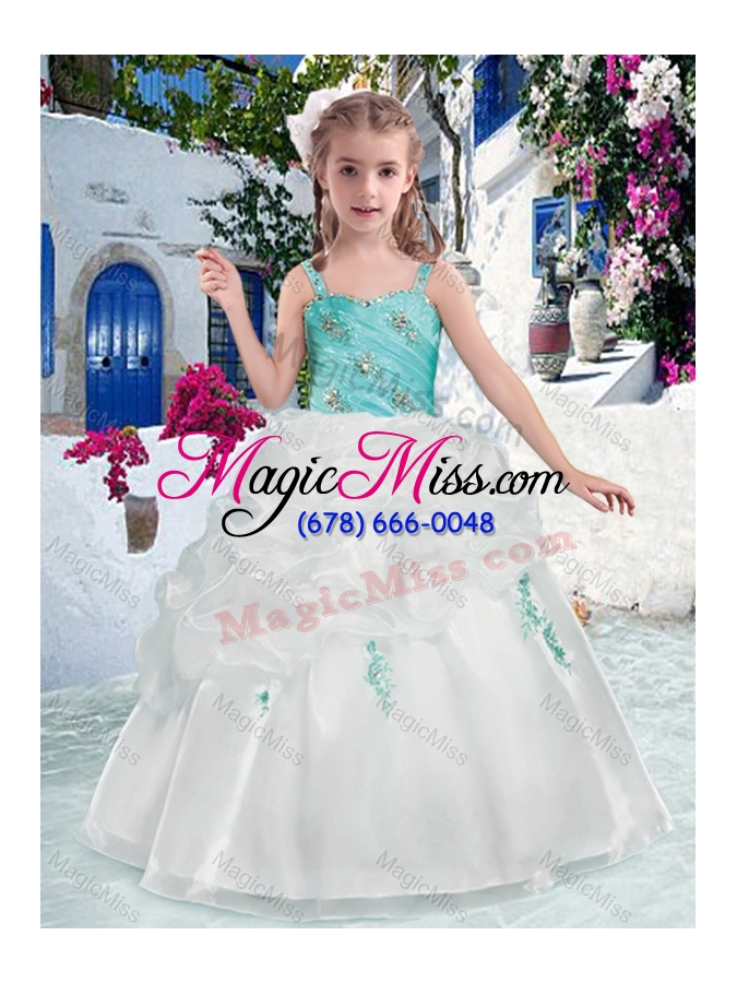 wholesale fashionable straps fashionable little girl pageant dresses with beading and bubles
