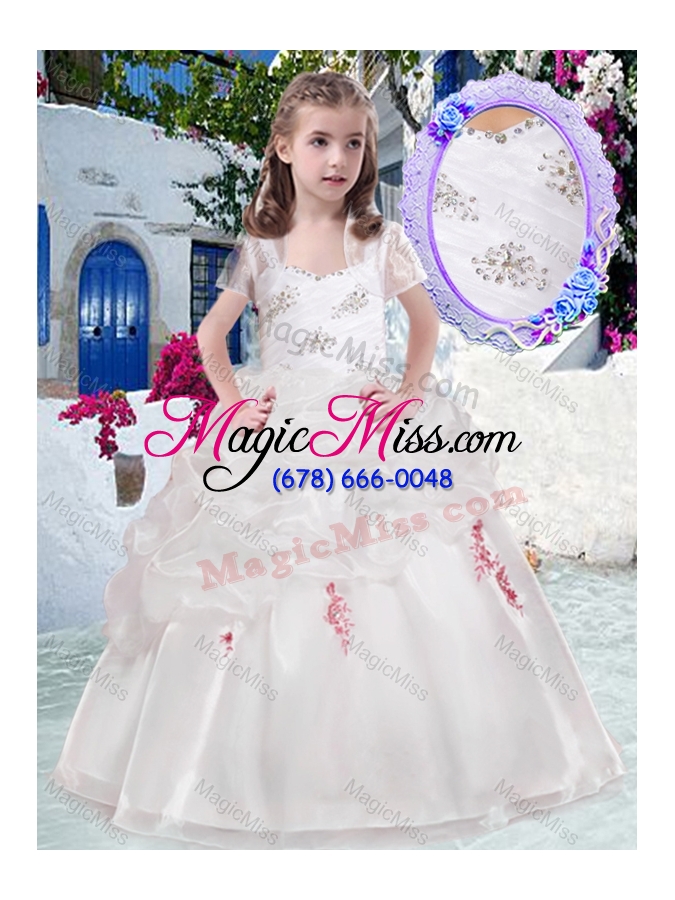 wholesale fashionable straps fashionable little girl pageant dresses with beading and bubles