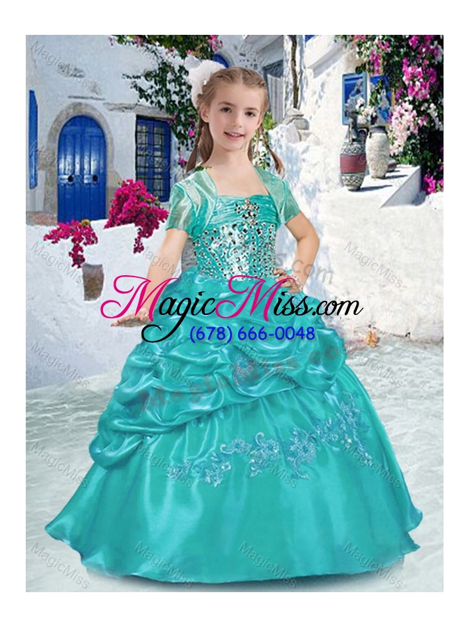 wholesale classical spaghetti straps fashionable little girl pageant dresses with beading and bubles