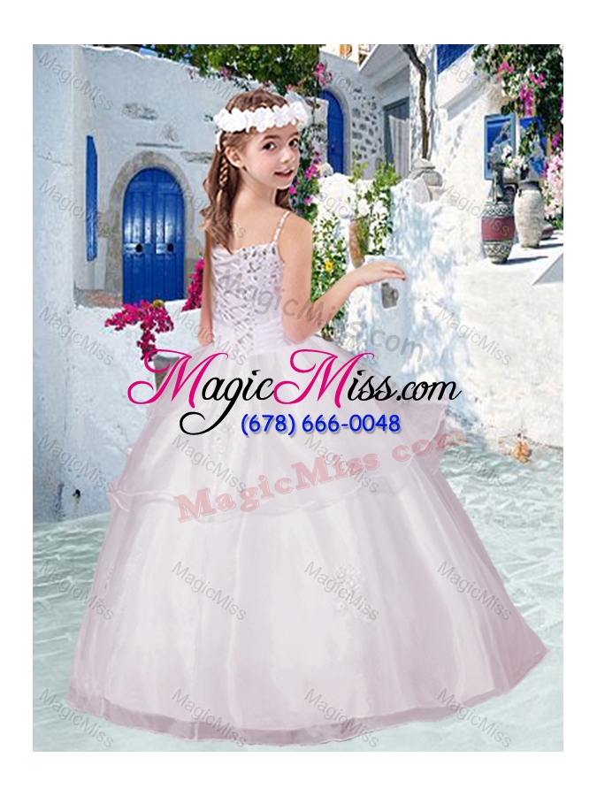 wholesale lovely spaghetti strapspag fashionable little girl pageant dresses with appliques and beading