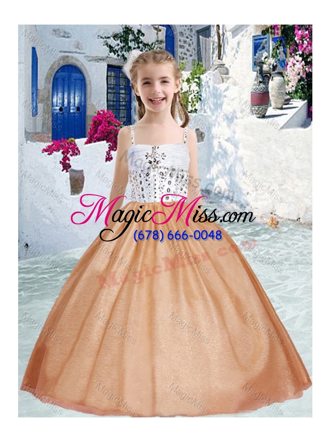 wholesale pretty spaghetti straps fashionable little girl pageant dresses with beading