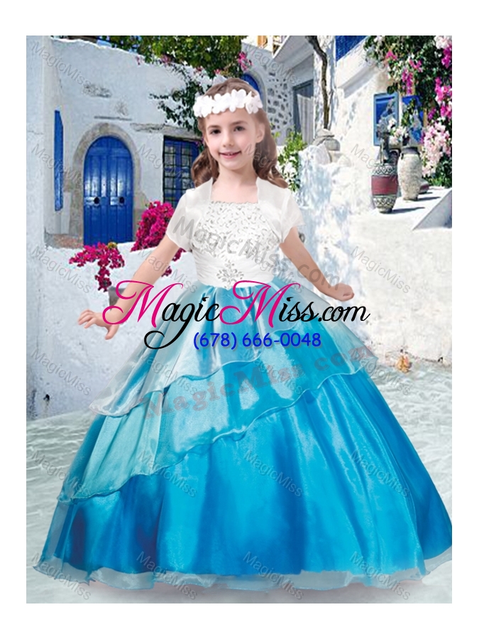 wholesale pretty spaghetti straps fashionable little girl pageant dresses with beading and ruffles