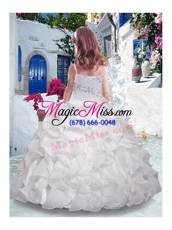 wholesale wonderful spaghetti straps fashionable little girl pageant dresses with beading and ruffles
