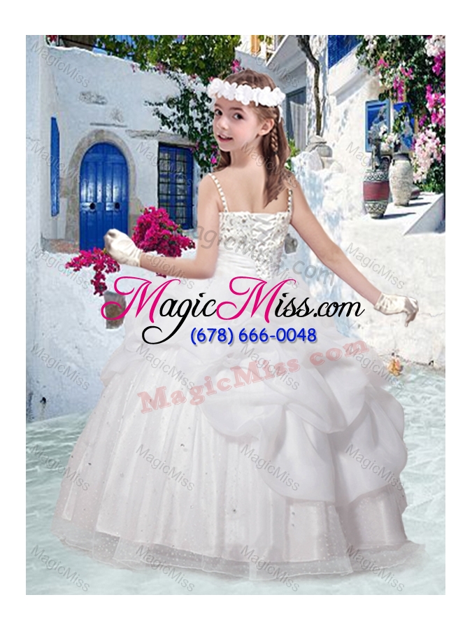 wholesale best spaghetti straps fashionable little girl pageant dresses with beading and bubles