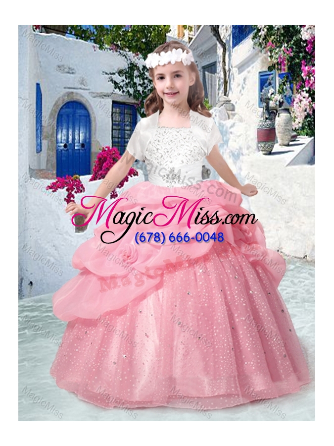 wholesale best spaghetti straps fashionable little girl pageant dresses with beading and bubles