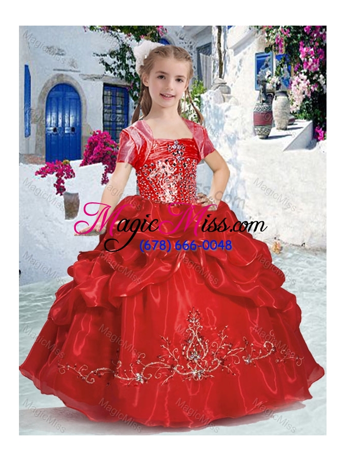 wholesale new arrivals spaghetti straps fashionable little girl pageant dresses with beading and bubles