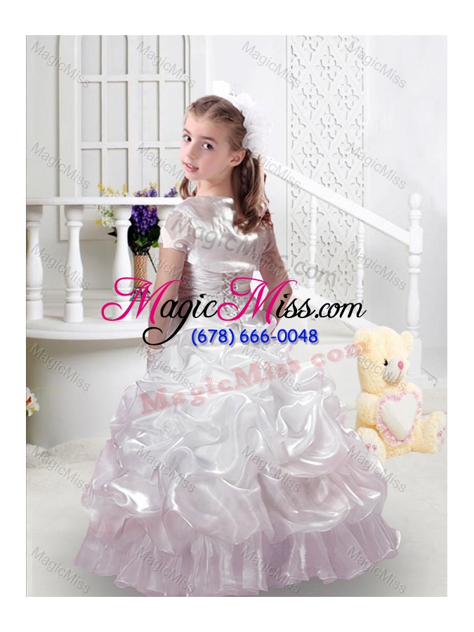 wholesale sweet spaghetti straps fashionable little girl pageant dresses with appliques and bubles