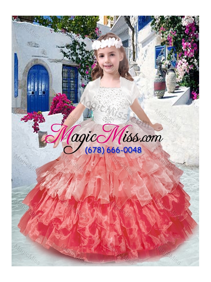 wholesale beautiful spaghetti straps mini quinceanera dresses with beading and ruffled layers