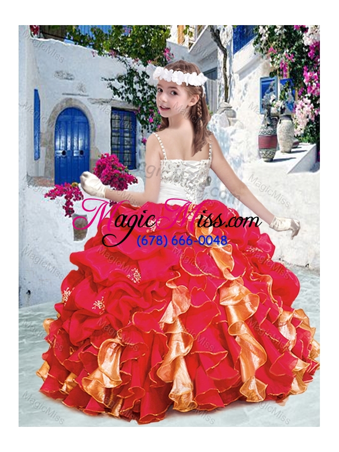 wholesale luxurious spaghetti straps mini quinceanera dresses with beading and ruffles
