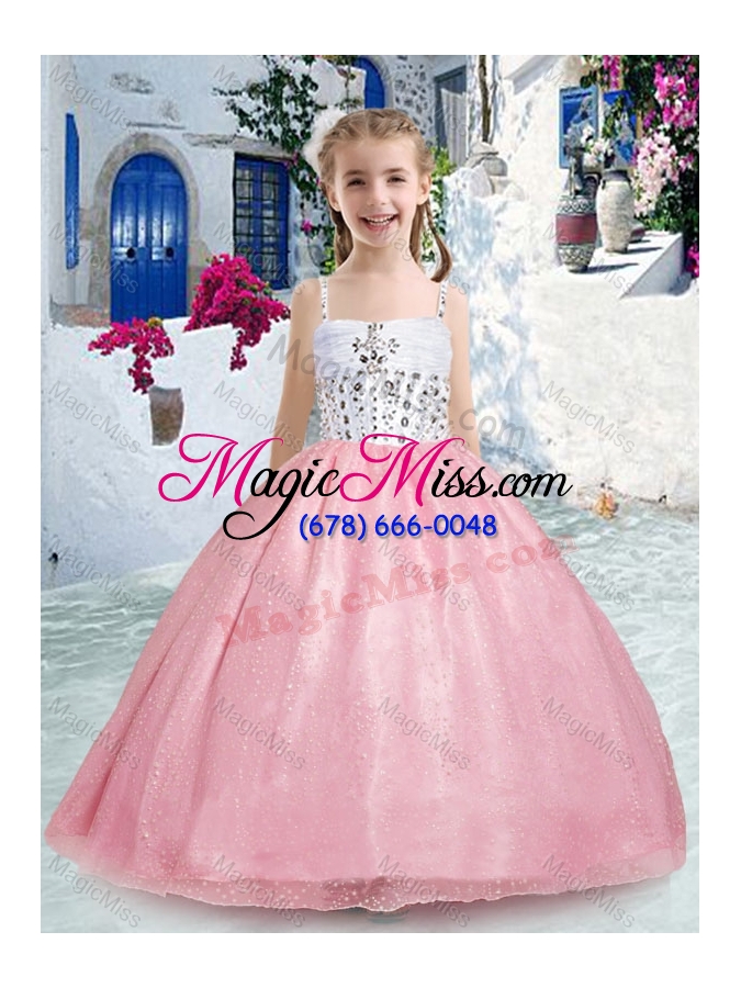 wholesale beautiful spaghetti straps pink mini quinceanera dresses with beading