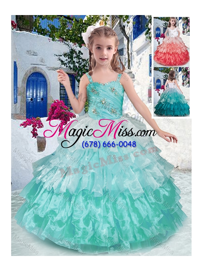 wholesale luxurious straps ball gown mini quinceanera dresses with ruffled layers