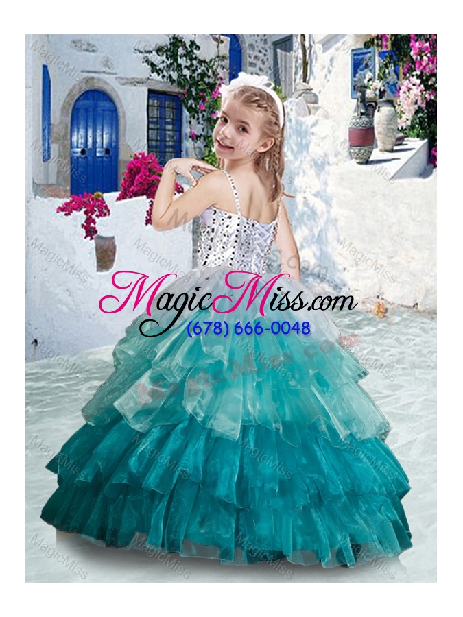 wholesale elegant spaghetti straps mini quinceanera dresses with ruffled layers and beading