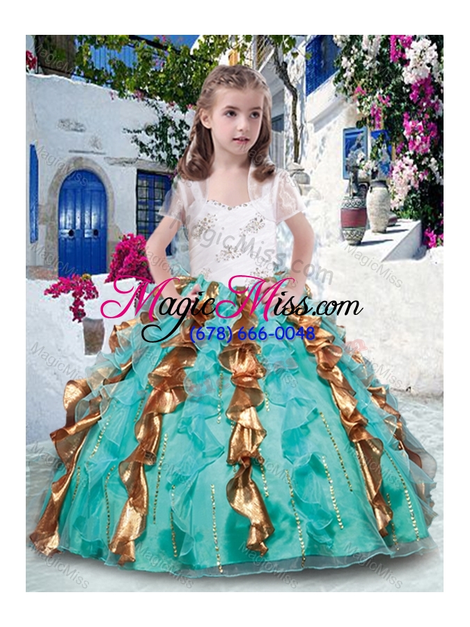 wholesale top selling straps mini quinceanera dresses with beading and ruffles