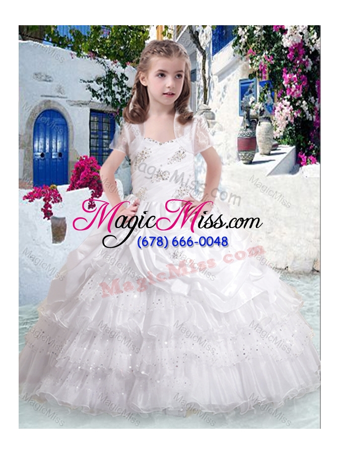 wholesale gorgeous straps mini quinceanera dresses with ruffled layers and beading