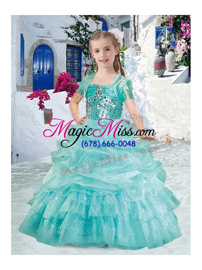 wholesale romantic spaghetti straps mini quinceanera dresses with beading and bubles