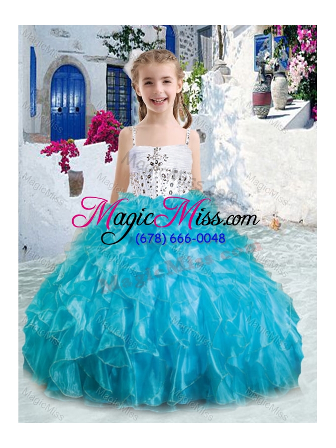 wholesale sweet spaghetti straps mini quinceanera dresses with beading and ruffles