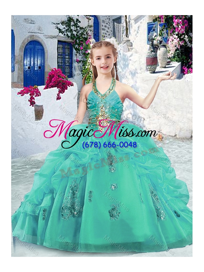 wholesale fashionable halter top mini quinceanera dresses with beading and bubles